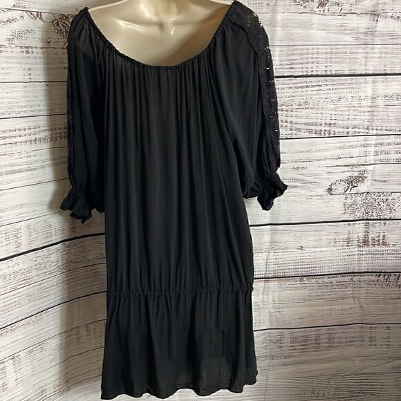 Victoria’s secret Dress Womens Small cold shoulder lace cover up drawstring Boho - Picture 8 of 11